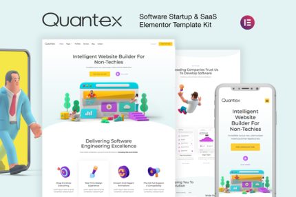 Quantex - Software Startup & SaaS Elementor Template Kit