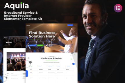 Aquila - Webinar & Digital Conference Elementor Template Kit