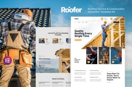 Roofer - Roofing Service & Construction Elementor Template Kit