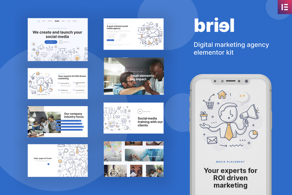 Briel – Digital Marketing Agency Elementor Template Kit