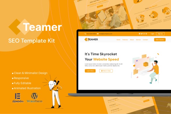Teamer – SEO Marketing Elementor Template Kit