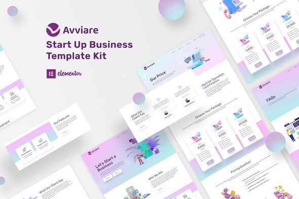 Avviare Start Up Business Elementor Template Kit