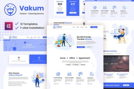 Vakum - Cleaning Service Elementor Template Kit
