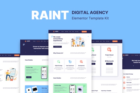 Raint - Digital Agency Elementor Template Kit