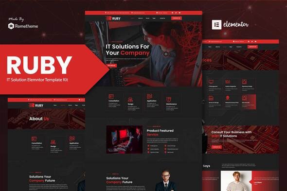 Ruby – IT Solutions Company Elementor Template Kit