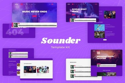 Sounder - Internet Radio & Streaming Elementor Template Kit