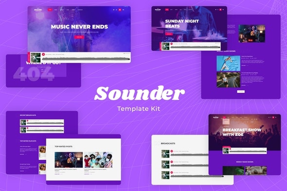 Sounder – Internet Radio & Streaming Elementor Template Kit