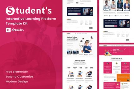 Student's - Online e-Course Elementor Template Kit
