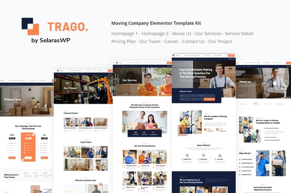 Trago – Moving Company Elementor Template Kit