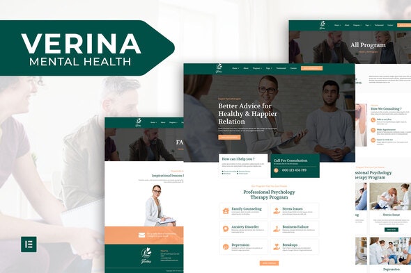 Verina – Mental Health Elementor Template Kit