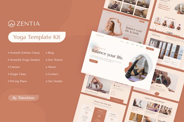 Zentia – Yoga Teacher & Studio Elementor Template Kit