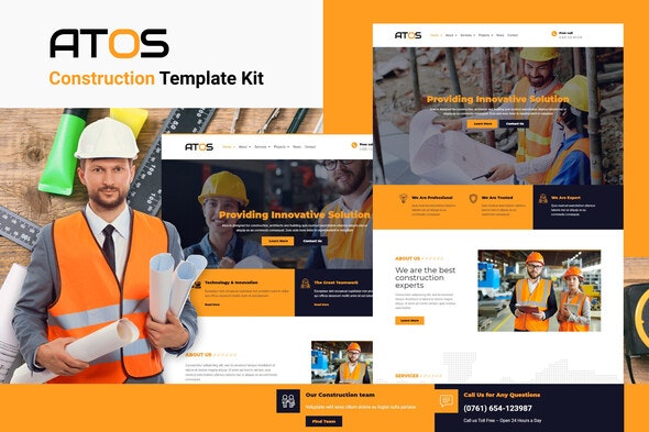Atos – Construction Elementor Template Kit