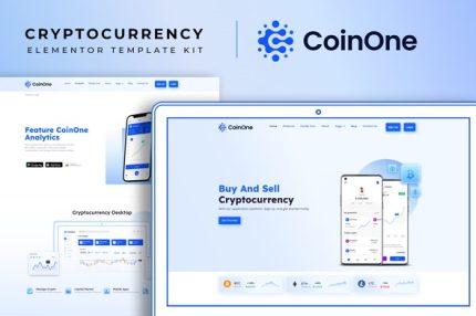 CoinOne - Cryptocurrency Elementor Template Kit