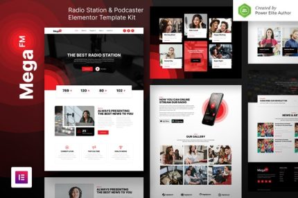 MegaFM - Radio Station & Podcaster Elementor Template Kit