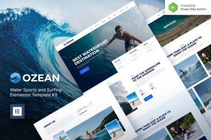 Ozean - Water Sports & Surfing Elementor Template Kit
