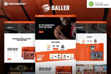 Baller - Basketball Team & Sports Club Elementor Template Kit