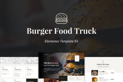 Burger Food Truck - Popup Restaurant Elementor Template Kit