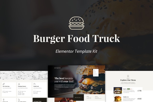 Burger Food Truck - Popup Restaurant Elementor Template Kit