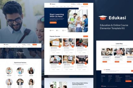 Edukasi - Education & Online Course Elementor Template Kit