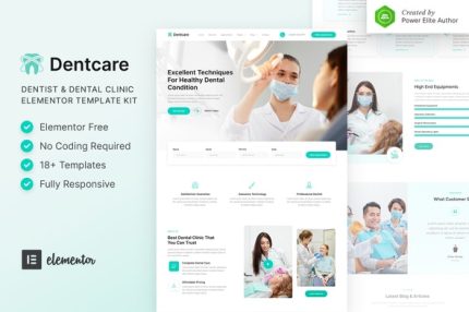 Dentcare - Dentist & Dental Clinic Elementor Template Kit