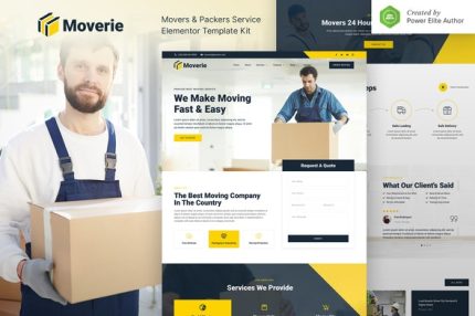 Moverie - Movers & Packers Service Elementor Template Kit