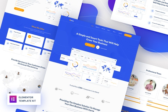 Xarris - SaaS & Startup Elementor Template Kit