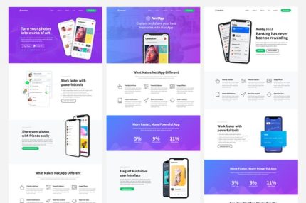 NextApp - App Landing Page Elementor Template Kit
