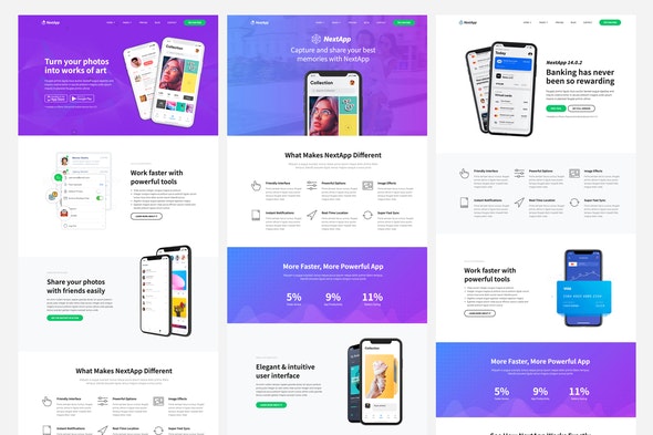 NextApp - App Landing Page Elementor Template Kit