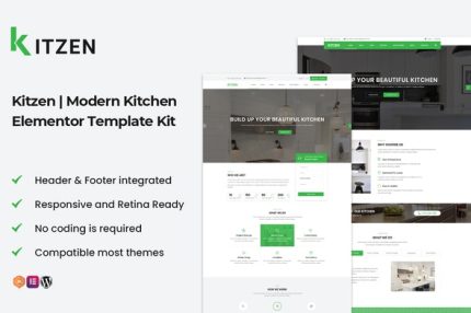 Kitzen - Modern Kitchen Elementor Template Kit