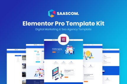 Saascom - Digital Marketing & SEO Agency Elementor Template Kit