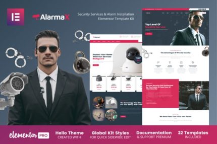 Alarmax - Security Services & Alarm Installation Elementor Template Kit