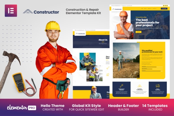 Constructor – Construction & Repair Elementor Template Kit