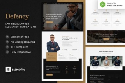 Defency - Law Firm & Lawyer Elementor Template Kit