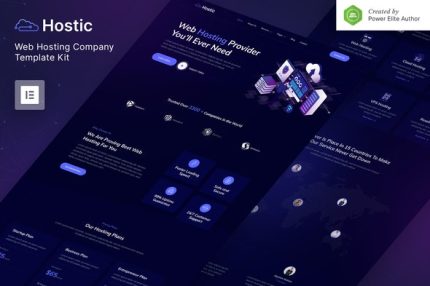 Hostic - Web Hosting Company Elementor Template Kit