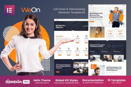 WeOn - Call Center & Telemarketing Elementor Template Kit