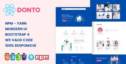 Donto - Dental Clinic & Medical Health React Template