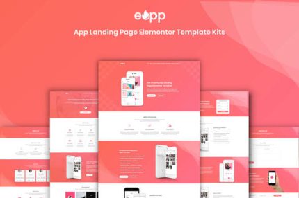 eApp - Landing Page Elementor Template Kit