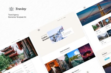 Traviny - Travel Agency Elementor Template Kit