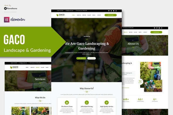 Gaco – Landscape & Gardening Elementor Template Kit