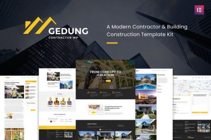 Gedung - Contractor & Building Construction Elementor Template Kit