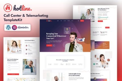 Hotline - Call Center &Telemarketing Elementor Template Kit