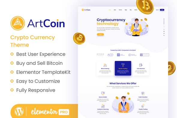 ArtCoin – Bitcoin & Cryptocurrency Elementor Template Kit