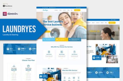 Laundryes - Laundry & Cleaning Elementor Template Kit