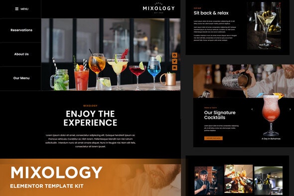 Mixology – Bar & Cocktails Elementor Template Kit