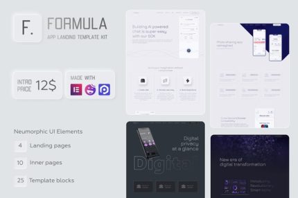 Formula - Software & App Landing Elementor Template Kit