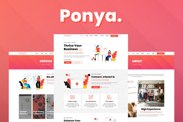 Ponya – Social Media Agency Template Kit