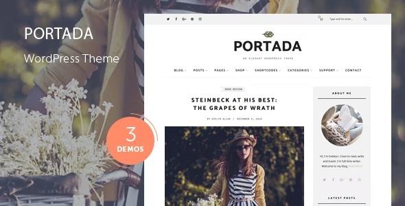 Portada 2.5 – Elegant Blog Blogging WordPress Theme