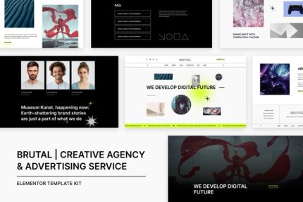 Brutal - Creative Agency & Advertising Service Elementor Template Kit