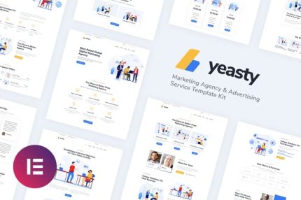 Yeasty - Marketing Agency & Advertising Service Elementor Template Kit