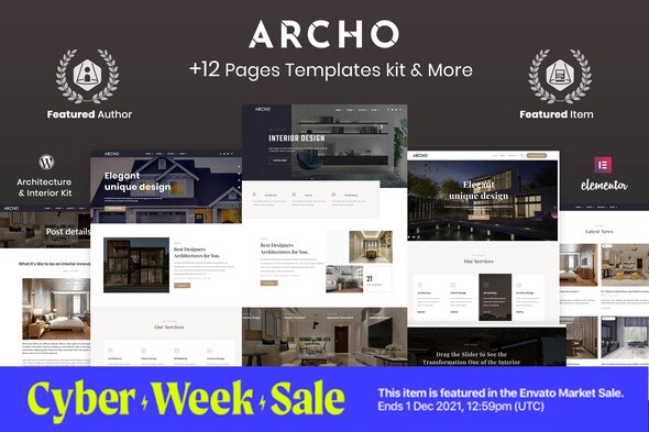 Archo - Architecture & Interior Elementor Template Kit